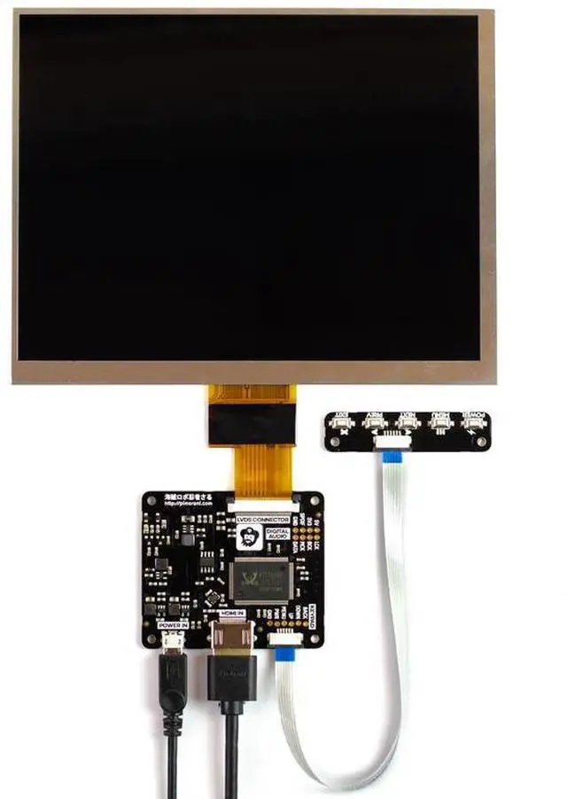Main image of Pimoroni PIM372 HDMI 8" LCD Screen Kit for Raspberry Pi (1024x768) keypad and keypad ribbon cable inclded