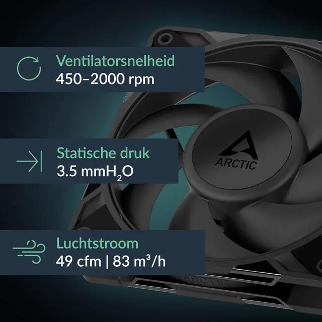 Alt view image 4 of 7 - Arctic ACFAN00350A P12 Pro PST LN 120mm Case Fan fluid dynamic bearing max 2000 RPM PWM regulated w/Splitter -Pack of 5