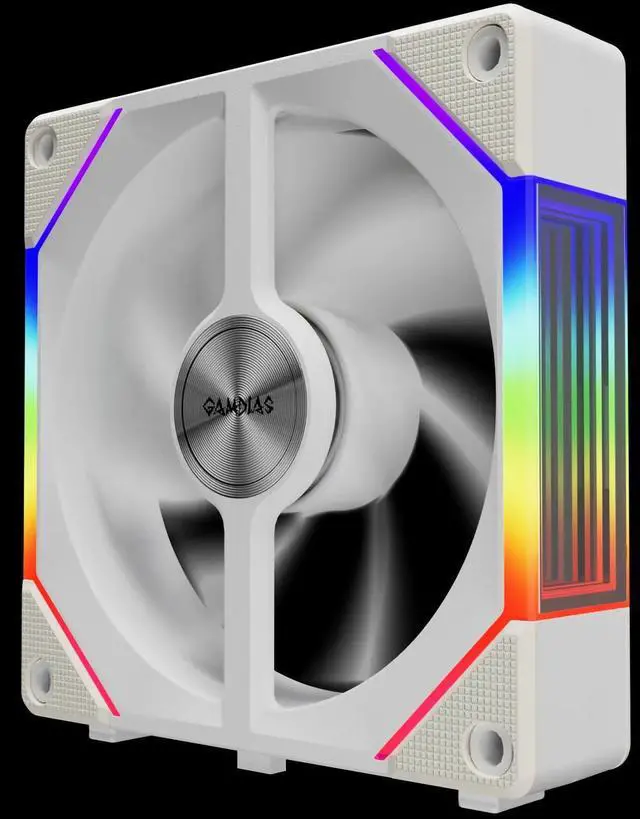 Alt view image 4 of 4 - GAMDIAS AEOLUS P2-1201 WH ARGB Case Fan 120mm x1 & Reverse Blade x1,Hassle-Free Cable Management 2400 RPM PWM RGB- White
