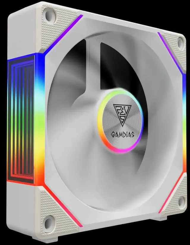 Alt view image 3 of 4 - GAMDIAS AEOLUS P2-1201 WH ARGB Case Fan 120mm x1 & Reverse Blade x1,Hassle-Free Cable Management 2400 RPM PWM RGB- White