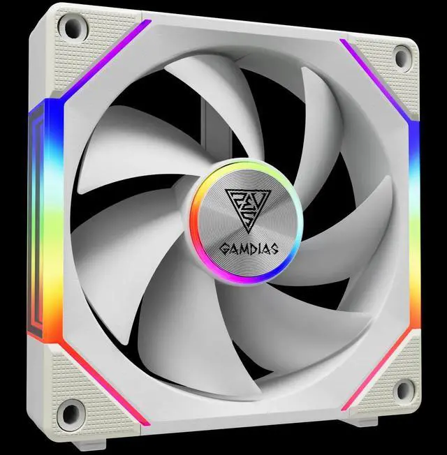 Alt view image 2 of 4 - GAMDIAS AEOLUS P2-1201 WH ARGB Case Fan 120mm x1 & Reverse Blade x1,Hassle-Free Cable Management 2400 RPM PWM RGB- White