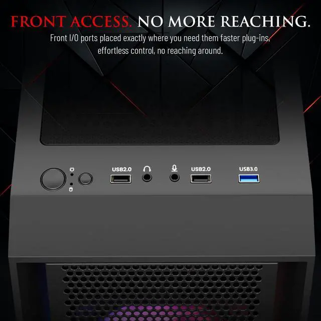 Alt view image 4 of 7 - Hachiman PC Ronin Gaming PC, AMD Ryzen 5 9600X, Radeon RX 9060XT 16GB, 32GB DDR5 6400MHz RGB, 1TB Gen4 NVMe SSD, Wi-Fi 6, Windows 11 Home, Desktop Computer