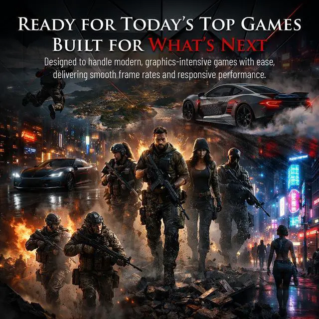 Alt view image 6 of 7 - Hachiman PC Ronin Gaming PC, AMD Ryzen 5 9600X, Radeon RX 9060XT 16GB, 32GB DDR5 6400MHz RGB, 1TB Gen4 NVMe SSD, Wi-Fi 6, Windows 11 Home, Desktop Computer