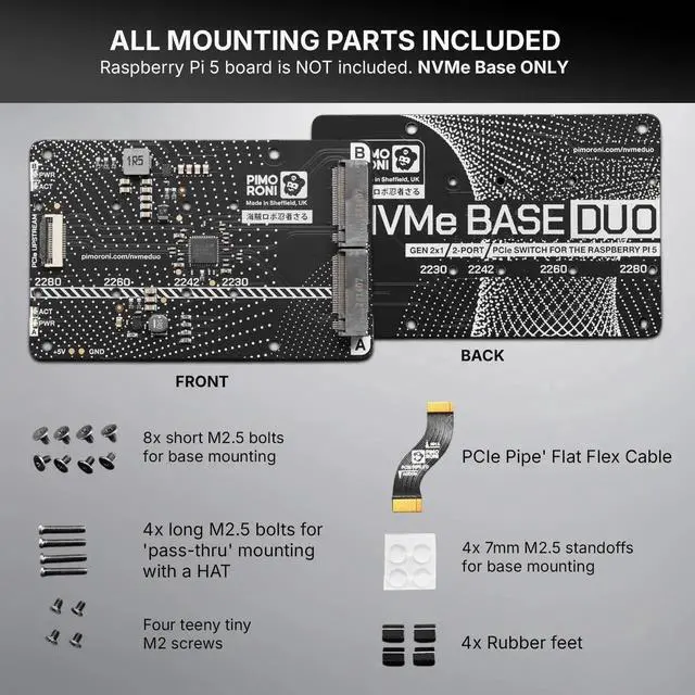 Alt view image 4 of 5 - NVMe Base Duo M.2 HAT PCIe Extension w/ (2-Pack) 2TB M.2 2280 Internal Solid State Drive SSD