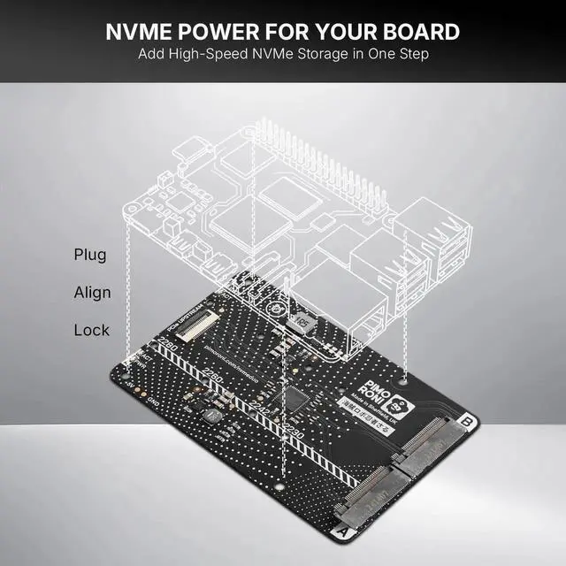 Alt view image 2 of 5 - NVMe Base Duo M.2 HAT PCIe Extension w/ (2-Pack) 2TB M.2 2280 Internal Solid State Drive SSD