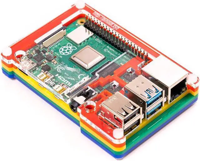 Main image of Pimoroni PIM465 Pibow Coupé 4 (case for the Raspberry Pi 4 only) Rainbow