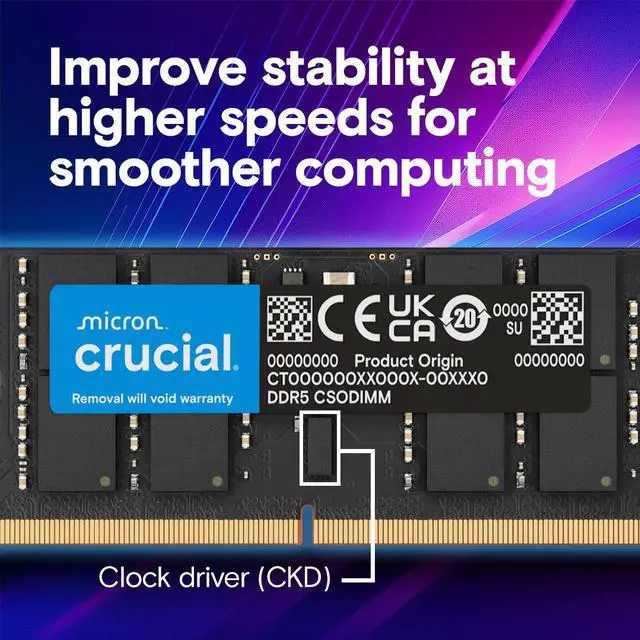 Alt view image 5 of 5 - Crucial CT16G64C52CS5 16GB DDR5-6400 CSODIMM Faster Next-Gen support for Ai, Laptop Memory