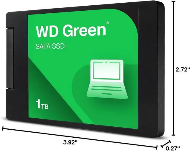 Alt view image 5 of 5 - Western Digital WDS100T5G0A Green SATA 1TB, Up to 545MB/s, 2.5 Inch/7 mm, 3Y Warranty, Internal Solid State Drive