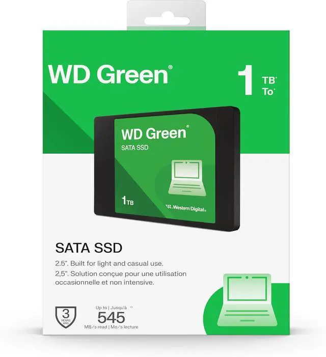 Alt view image 4 of 5 - Western Digital WDS100T5G0A Green SATA 1TB, Up to 545MB/s, 2.5 Inch/7 mm, 3Y Warranty, Internal Solid State Drive