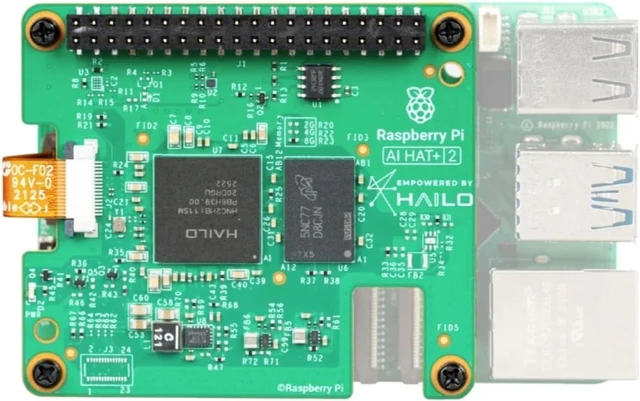 Alt view image 2 of 3 - Raspberry Pi SC2166 AI HAT+ 2 dd-on board based on the Hailo-10H AI accelerator that brings generative AI capability