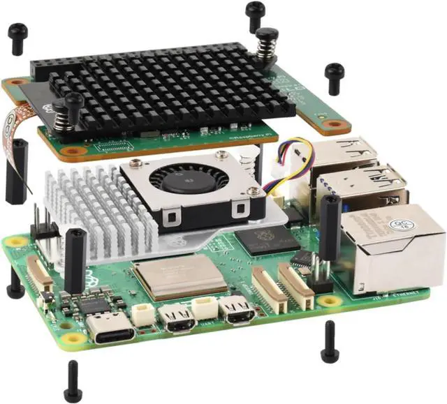Alt view image 3 of 3 - Raspberry Pi SC2166 AI HAT+ 2 dd-on board based on the Hailo-10H AI accelerator that brings generative AI capability
