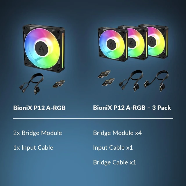 Alt view image 7 of 7 - ARCTIC ACFAN00335A BioniX P12 A-RGB, 120 mm PWM Fan with Daisy Chain