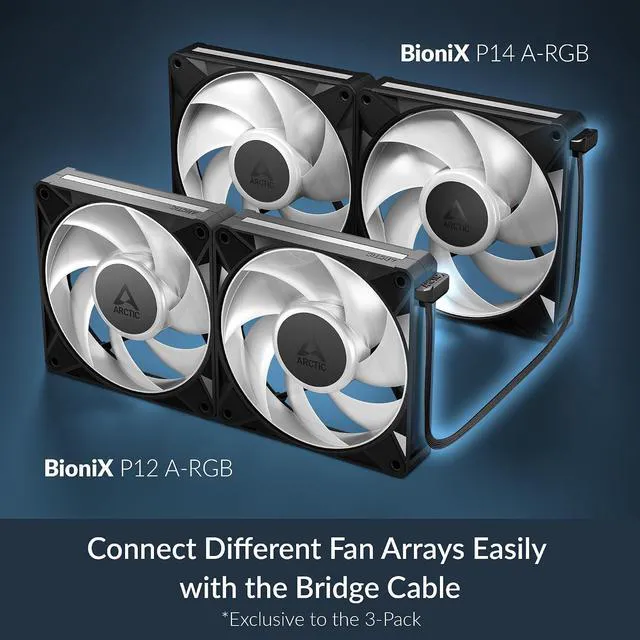 Alt view image 4 of 7 - ARCTIC ACFAN00339A BioniX P14 A-RGB, 140 mm PWM Fan with Daisy Chain