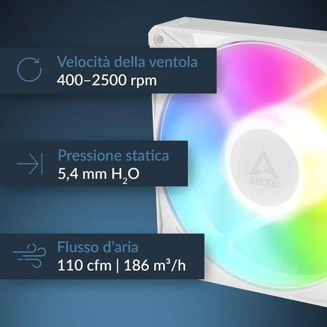 Alt view image 2 of 7 - ARCTIC ACFAN00340A BioniX P14 A-RGB 140 mm PWM Fan with Daisy Chain - (White)