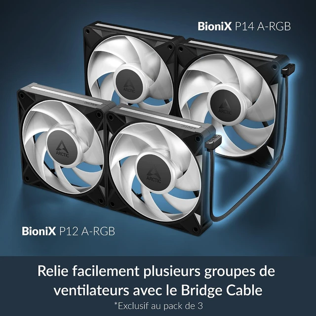 Alt view image 5 of 7 - ARCTIC ACFAN00341A BioniX P14 A-RGB, 3 Pack (Black)