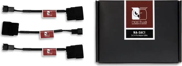 Main image of Noctua NA-SAC1, 3 to 4 Pin Adaptor Cables for PC Fans (Black)