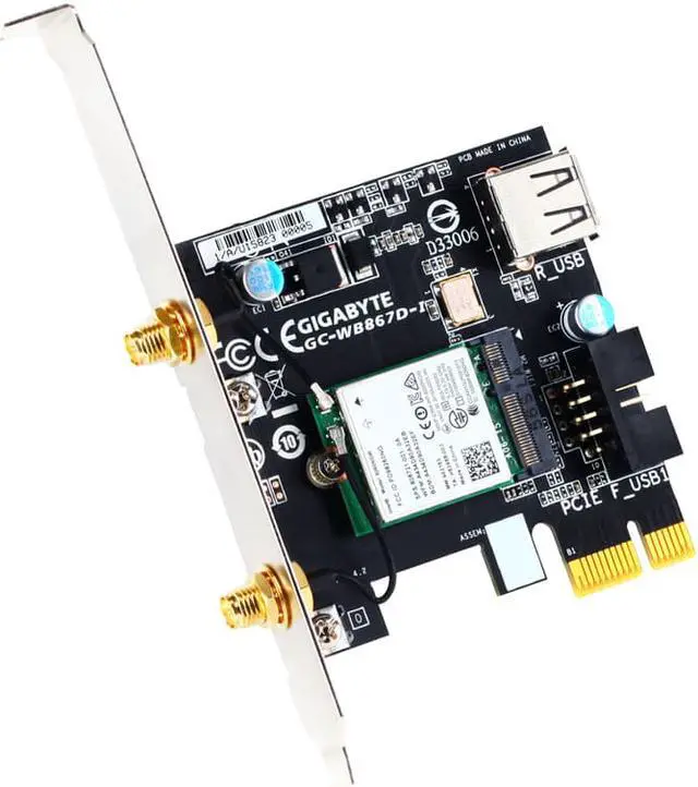 Alt view image 2 of 4 - Gigabyte GC-WB867D-I IEEE 802.11ac - Wi-Fi/Bluetooth Combo Adapter