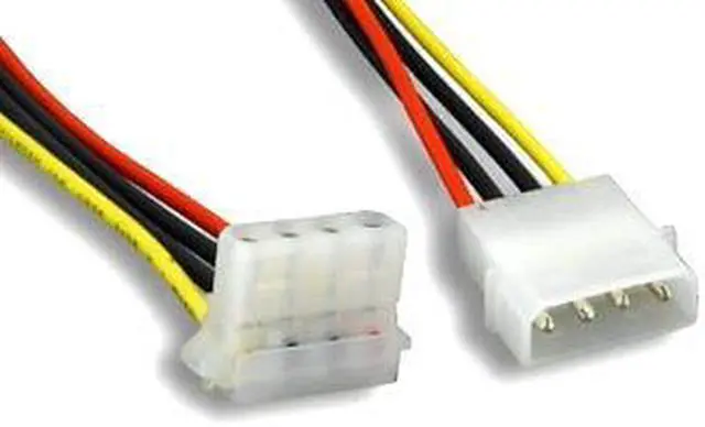 Main image of Kentek 8 Inch 8" 4 Pin Molex 5.25 Male to Right Angle 90 Degree 4 Pin Molex 5.25 Female M/F IDE DC Internal Computer PC Power Cable Adapter Cord
