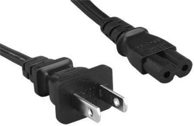 Main image of Kentek 3 Feet 2 Prong AC Power Cord NEMA1-15P/IEC320 C7 18 AWG 10A 125V Non-Polarized Black for Laptop Notebook Adapter Slim PS3 Figure 8 Shape