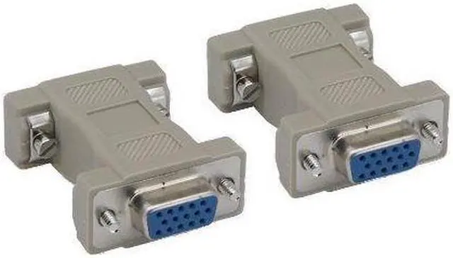Main image of Kentek HD15 15 Pin Female to Female F/F VGA SVGA Port Adapter Gender Changer Coupler Converter Molded