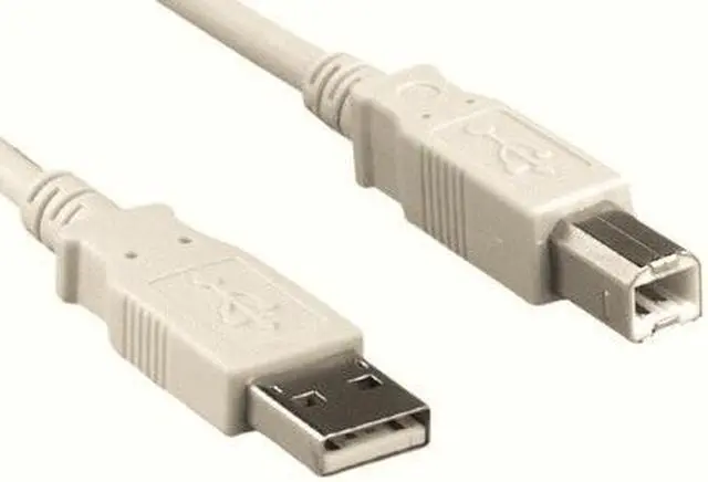 Main image of Kentek 10 Feet FT USB 2.0 Type A to B Cable 28 AWG Male High Speed M/M Cord Data Transfer Sync Charge Power For HDD Scanner Printer Modem Camera Beige