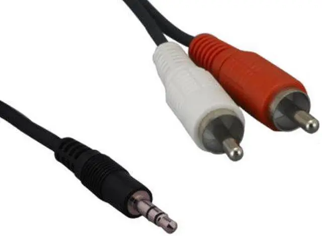 Main image of Kentek 25 Feet FT 3.5mm AUX auxiliary male to RCA RW red white male M/M cable cord stereo audio for PC MAC iPod iPhone MP3 car monitor