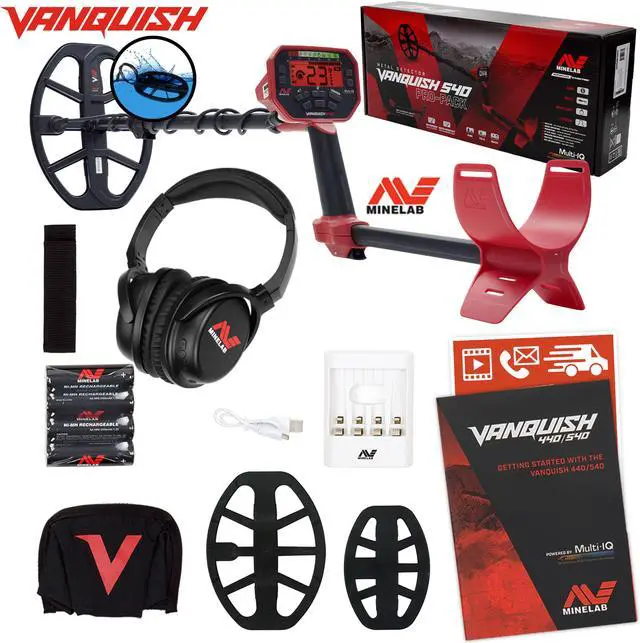 Alt view image 4 of 19 - Minelab VANQUISH 540 Pro Pack Detector, 12x9"/8x5" Double-D Coils, Multi-IQ Freq