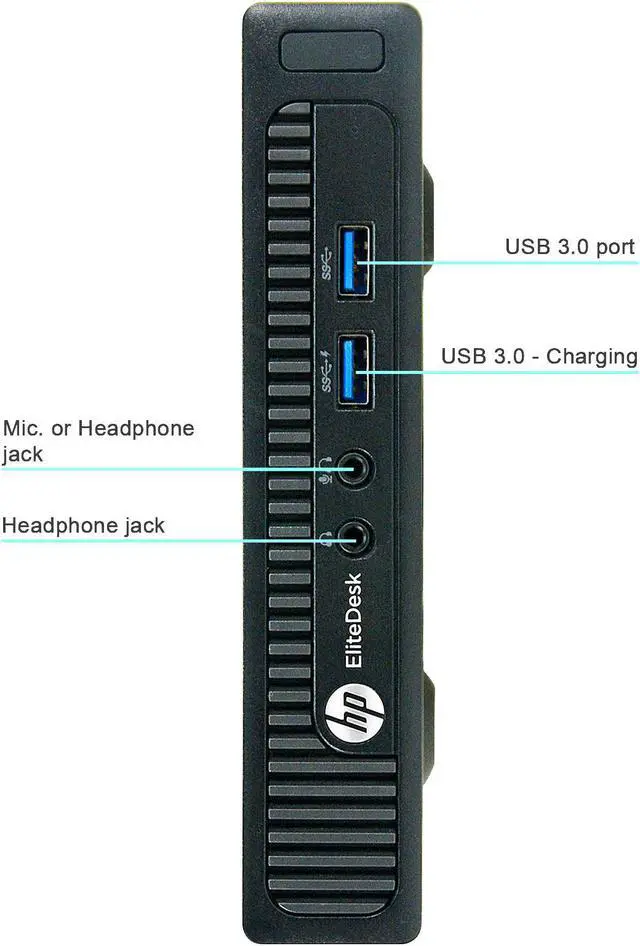 Alt view image 4 of 4 - HP EliteDesk 800 G1 Desktop Mini PC, Intel Core i5 4570T 2.9Ghz, 8GB DDR3 RAM, 512GB SSD Hard Drive, USB 3.0, Windows 10 Pro