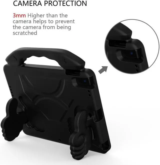 Alt view image 6 of 6 - Shockproof Hybrid Protective Shell Case with Handle  - Black for Apple iPad Pro 10.5