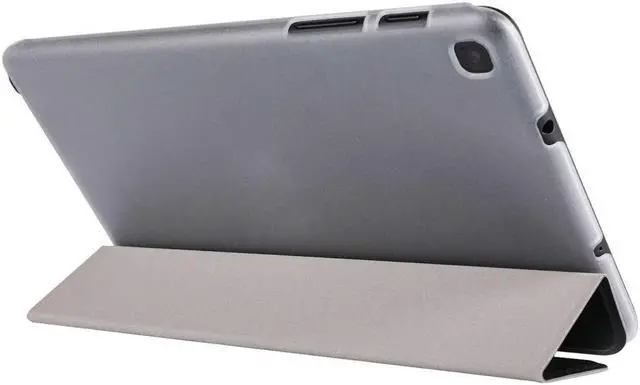 Alt view image 5 of 5 - AMZER 3-Fold Silk Texture Flip Case with Holder For Samsung Galaxy Tab A 8 2019 SM-P200/ Samsung Galaxy Tab A 8 2019 SM-P205 - Black