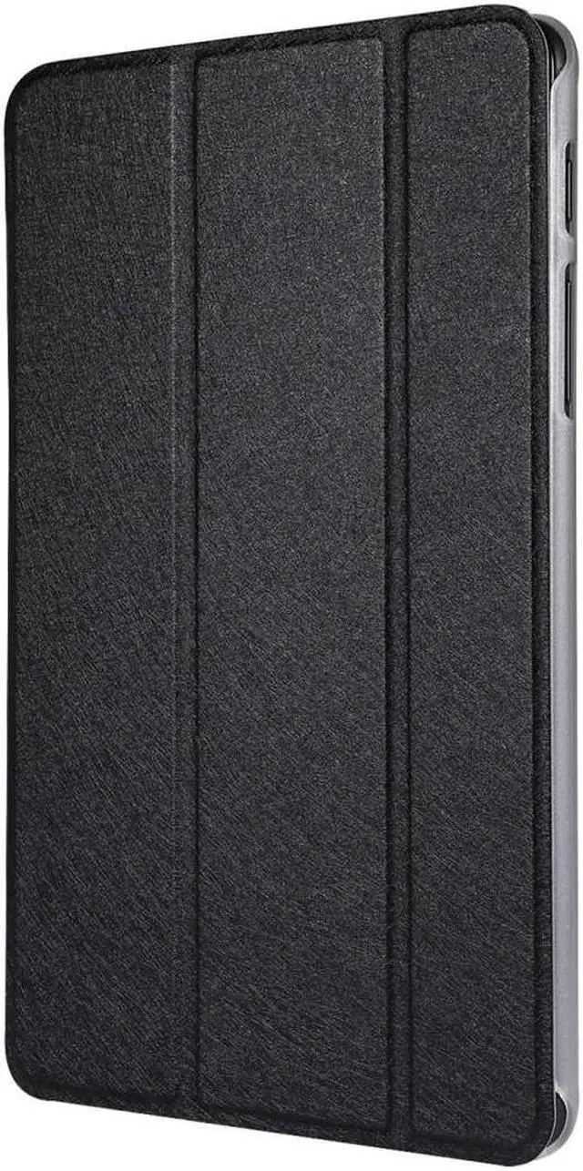 Alt view image 3 of 5 - AMZER 3-Fold Silk Texture Flip Case with Holder For Samsung Galaxy Tab A 8 2019 SM-P200/ Samsung Galaxy Tab A 8 2019 SM-P205 - Black