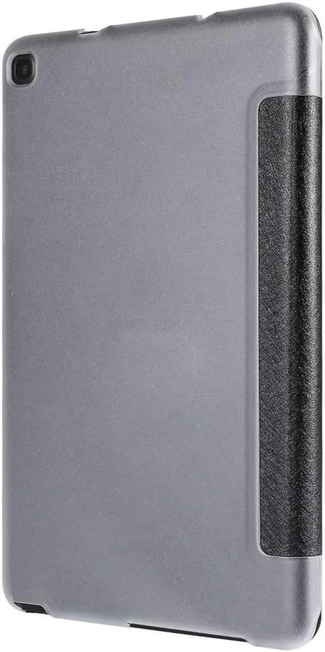 Alt view image 4 of 5 - AMZER 3-Fold Silk Texture Flip Case with Holder For Samsung Galaxy Tab A 8 2019 SM-P200/ Samsung Galaxy Tab A 8 2019 SM-P205 - Black
