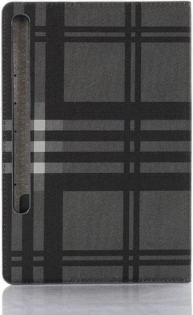Alt view image 3 of 6 - AMZER Tartan Pattern Horizontal Flip Leather Case with Card Slots & Wallet for Samsung Galaxy Tab S6 10.5 SM-T860/ SM-T865  - Grey