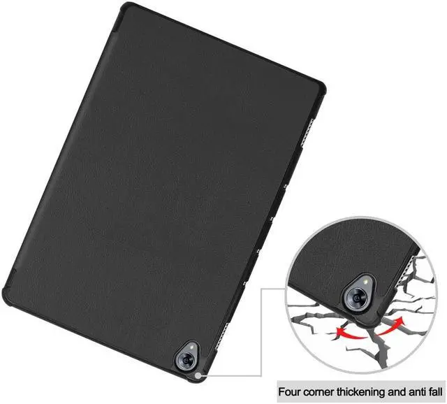 Alt view image 7 of 7 - AMZER Texture Horizontal Deformation Flip Leather Case With 3-Fold Holder & Sleep/ Wake-up Function for Huawei MediaPad M6 10.8 - Black