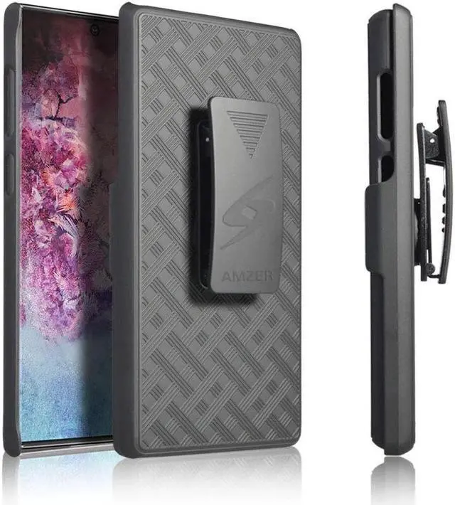 Alt view image 6 of 6 - AMZER Shellster Hard Case With Kickstand for Samsung Galaxy Note 10 - Black