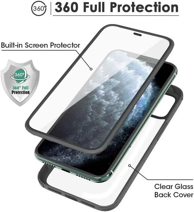 Alt view image 2 of 7 - AMZER Crusta Full Body Case with Built-in Tempered Glass for iPhone 13 Pro Max