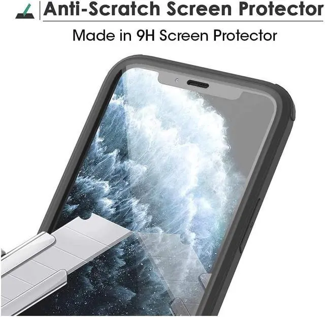Alt view image 3 of 7 - AMZER Crusta Full Body Case with Built-in Tempered Glass for iPhone 13 Pro Max