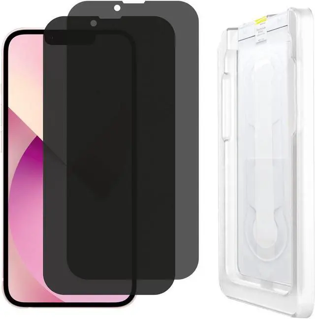 Main image of AMZER Privacy Tempered Glass Screen Protector for iPhone 13 Pro Max with Easy Install Kit (pack of 2)
