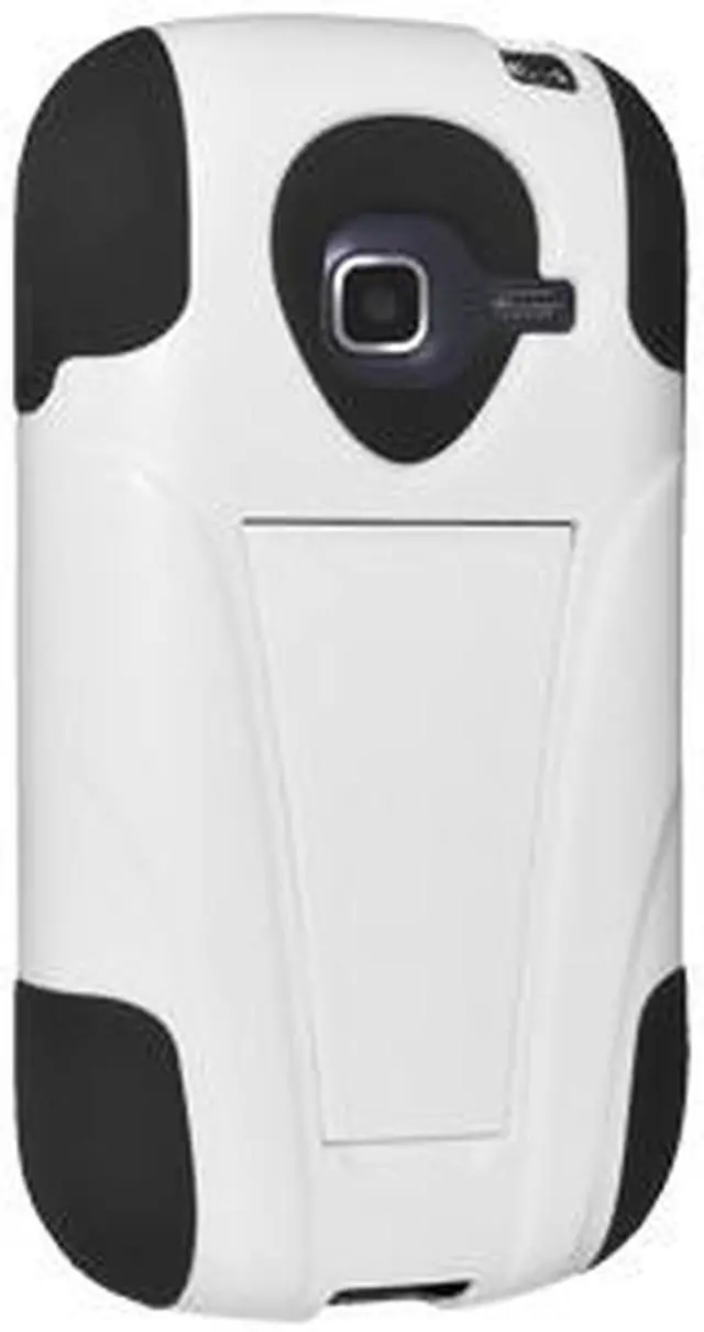 Alt view image 2 of 7 - AMZER DOUBLE LAYER HYBRID CASE COVER WITH KICKSTAND FOR SAMSUNG GALAXY CENTURA SCH-S738C/DISCOVER SGH-S730G - BLACK/WHITE (FIT ALL CARRIERS)