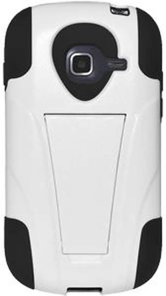 Alt view image 3 of 7 - AMZER DOUBLE LAYER HYBRID CASE COVER WITH KICKSTAND FOR SAMSUNG GALAXY CENTURA SCH-S738C/DISCOVER SGH-S730G - BLACK/WHITE (FIT ALL CARRIERS)