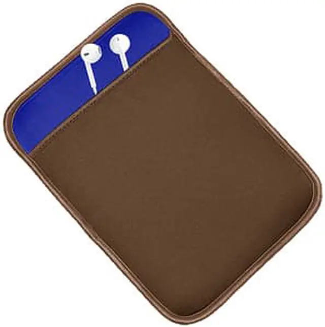 Alt view image 4 of 5 - Amzer  Reversible Neoprene Vertical Sleeve Case Cover with Pocket For Amazon Kindle Fire HDX 8.9" , Kindle Fire HD 8.9 " - Chocolate Brown/Teal Blue