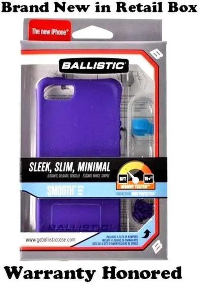 Alt view image 3 of 7 - Ballistic Ls0955-M985 Ls Smooth Case compatible with iPhone® 5 ,Purple Tpu With 4 White, 4 Purple, 4 Black, 4 Teal Bumpers