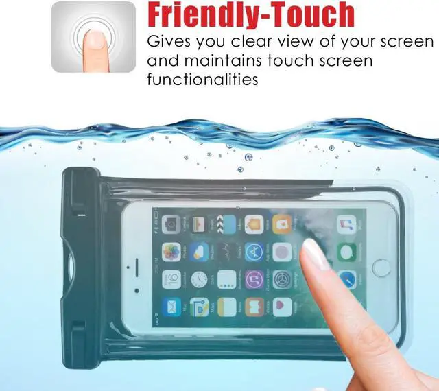 Alt view image 3 of 7 - IPX8 Waterproof Cell Phone Case (Deluxe) - Glow in the Dark Dry Bag Pouch with Arm Band Function and Lanyard Strap for iPhone 6s, 6s Plus Galaxy s8, s7, s7 Edge, s6, s6 Edge, Any Phone up to 6 Inches