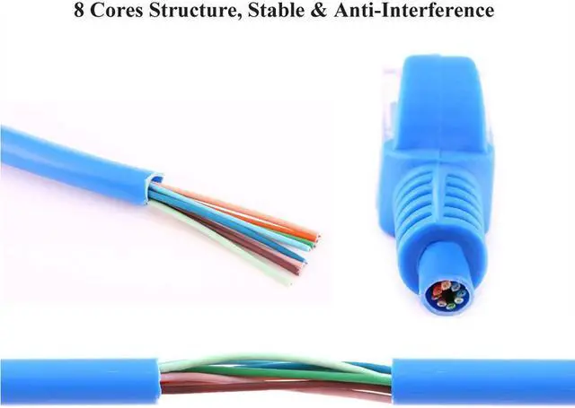 Alt view image 4 of 6 - 16 ft. (5m) Cat 5E Blue 350 MHz Snagless Patch Cable