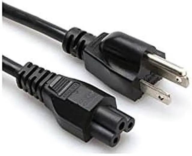 Main image of Grandmax 10 FT  3-Prong Grounded Notebook AC Power Cord, NEMA 1-15P to IEC320 C5, 10A/125V, SJT, UL/CSA, Black