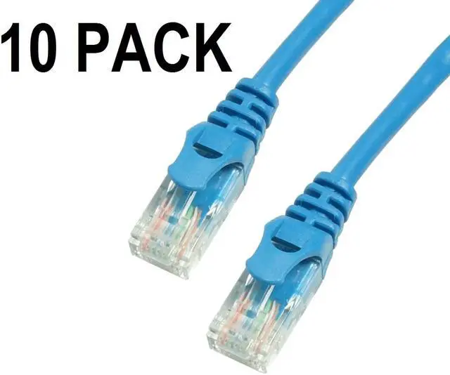 Main image of Grandmax 10 Pack - CAT6 1 Foot UTP Ethernet Network Patch Cable, 550MHZ 100% Copper, Molded Snagless/Ferrari Boot/ BLUE
