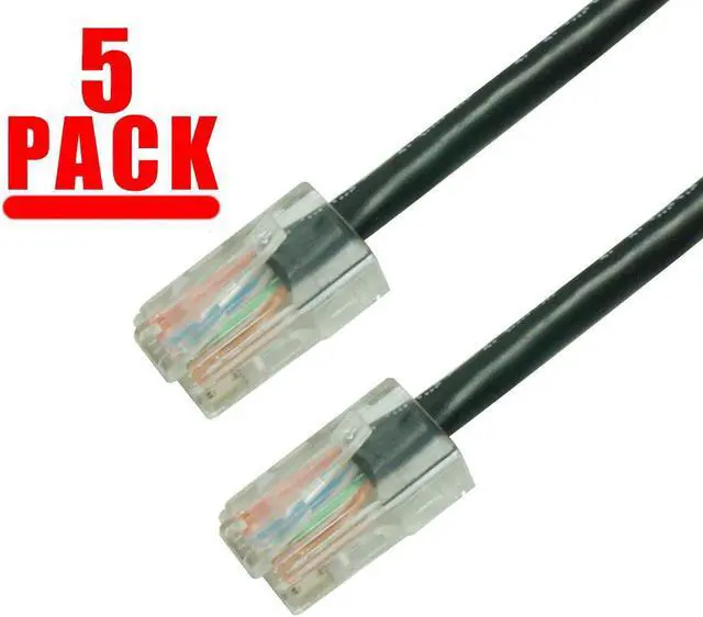 Main image of GRANDMAX 5 Pack - CAT6 / 15FT/ BLACK / RJ45, 550MHz, UTP Ethernet Network Patch Cable / NO BOOTS