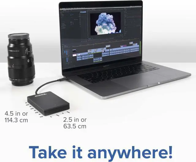 Alt view image 4 of 15 - Plugable 512GB Thunderbolt 3 External SSD NVMe Drive (Up to 2400MBs/1800MBs R/W)