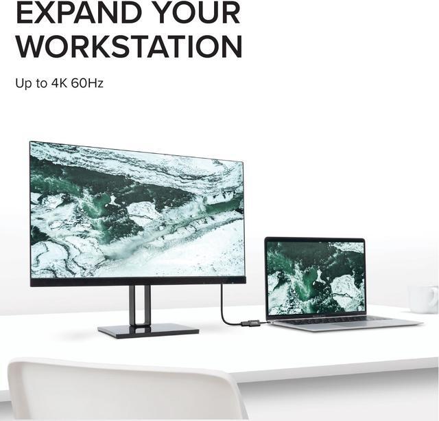 Alt view image 3 of 18 - Plugable USB C to DisplayPort Adapter 4K 60Hz, Thunderbolt 3 to DisplayPort Adapter Compatible with MacBook Pro, Windows, Chromebooks, iPad Pro, Dell XPS, and More