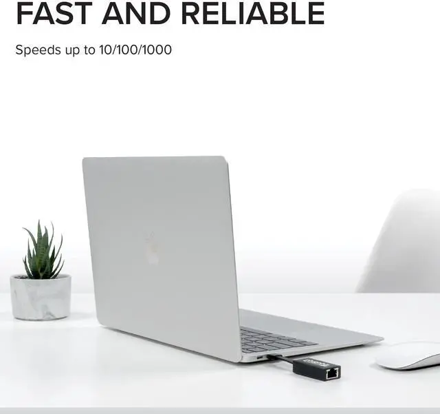 Alt view image 4 of 13 - Plugable USB C to Ethernet Adapter, Driverless Fast and Reliable Gigabit Speed, Thunderbolt 3 to Ethernet Adapter Compatible with Macbook Pro, Windows, macOS, iPhone 15, and ChromeOS